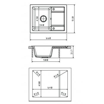 ЛИПСИ 660 мойка цвет бежевый FG, (РОССИЯ)