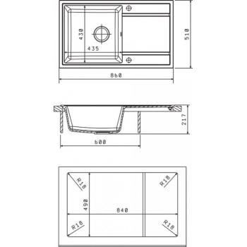 ЛИПСИ 860 мойка цвет черный FG, (РОССИЯ)