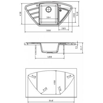ЛИПСИ 980 С мойка цвет песочный FG, (РОССИЯ)