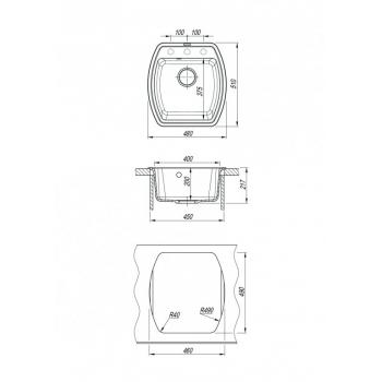 НИРЕ 480 мойка цвет бежевый FG, (РОССИЯ)