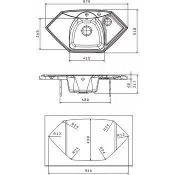 САРДИНИЯ мойка цвет антрацит FS, (РОССИЯ)