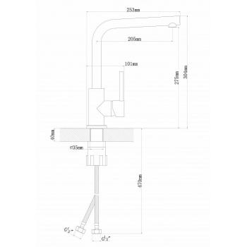 Смеситель Дельта FL, цвет шампань FS, (РОССИЯ)