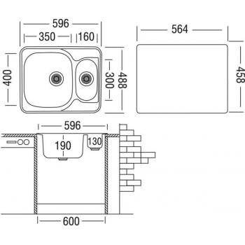 Юкинокс мойка Комфорт COL596(594).488 15 GT8K 1R правая