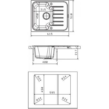 ТАИС 615 мойка цвет шампань FS, (РОССИЯ)