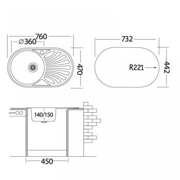 Юкинокс мойка Фаворит FAD760.470-GT6K 2L