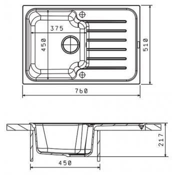 ТАИС 760 мойка цвет антрацит FSm, (РОССИЯ)