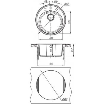 ЛОТОС 510 мойка цвет антрацит FSm, (РОССИЯ)