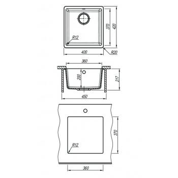 ВЕГА 360 мойка цвет антрацит FSm, (РОССИЯ)