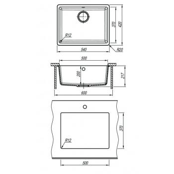 ВЕГА 500 мойка цвет шампань FSm, (РОССИЯ)