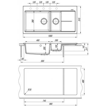 РОССАНА мойка цвет мокко FSm, (РОССИЯ)