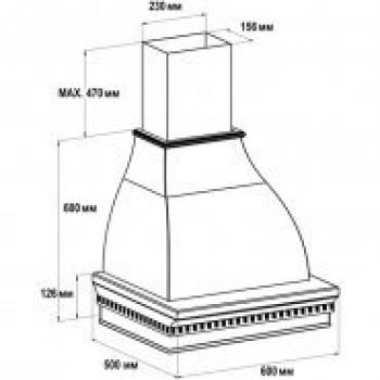 Вытяжка Нике 600 ППУ мощ. 900 дуб/белый муар