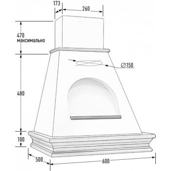 Вытяжка Пента 600 С ОКНОМ мощ.900 ДУБ/АПЕЛЬСИНОВАЯ КОРКА