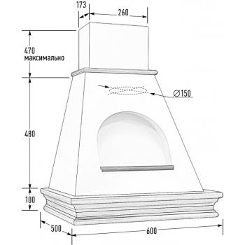Вытяжка Пента 600 С ОКНОМ мощ.900 ДУБ/АПЕЛЬСИНОВАЯ КОРКА