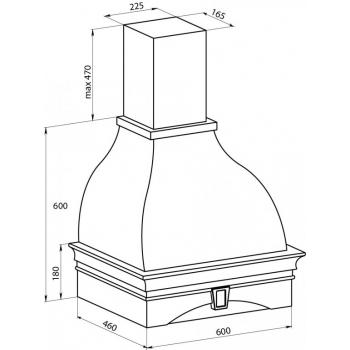 Вытяжка МОНТЕБЬЯНКА 600 ППУ БУК/СЛОНОВ.КОСТЬ