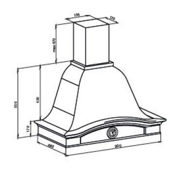 Вытяжка Лилия 900 С ЧАСАМИ БУК/СЛОН.КОСТЬ мощ. 900