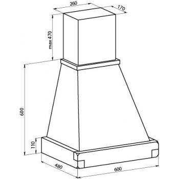 Вытяжка МАГНОЛИЯ 600 мощ 900 БУК/Бел.муар