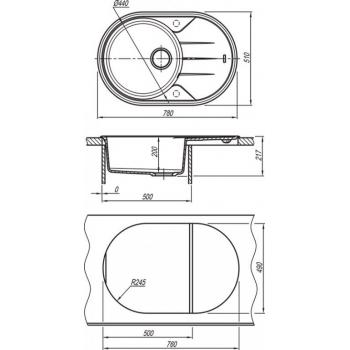 ЛОТОС 780 мойка цвет черный FSm, (РОССИЯ)