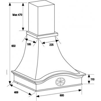 Вытяжка ЛАУРА 600 БУК/СЛОНОВАЯ КОСТЬ