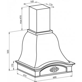 Вытяжка ЛИЛИЯ 600 С ДЕКОРОМ ЛУИЗИАНА БУК/СЛОНОВАЯ КОСТЬ