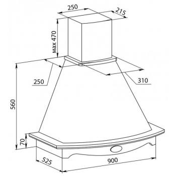Вытяжка МАРГАРИТА С ДЕК.900 БУК/АПЕЛЬСИН.КОРКА мощ.900