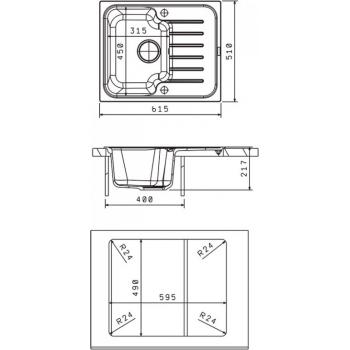 ТАИС 615 мойка цвет черный FSm, (РОССИЯ)