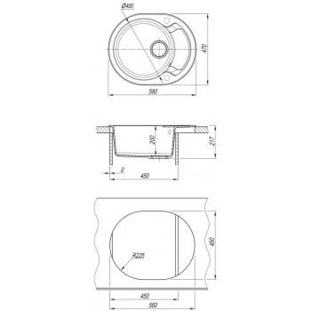 DR.Gans БЕРТА 580 мойка цвет терра (302) СМс