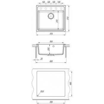 DR.Gans НИКА 570 мойка цвет дюна (402) СМс
