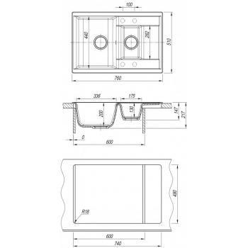 DR.Gans АСТРА 760 К мойка цвет дюна (402) СМс