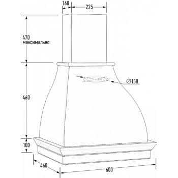 Вытяжка БЬЯНКА 600 ППУ мощ900 БУК/СЛОНОВАЯ КОСТЬ