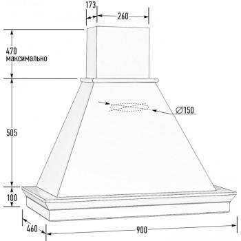 Вытяжка БЬЯНКА 900 мощ900 БУК/БЕЛЫЙ МУАР