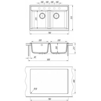 DR.Gans АСТРА 780 мойка цвет белый (331) СМс