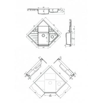 БОМБЕЙ мойка цвет грей FSm, (РОССИЯ)