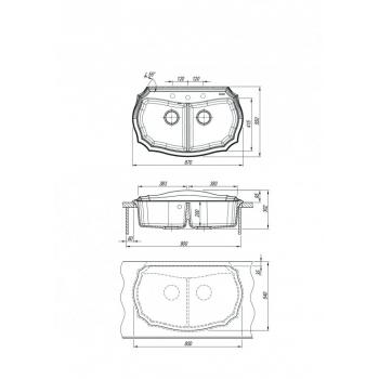 ЭМИЛИЯ 870 мойка цвет коричневый FG, (РОССИЯ)