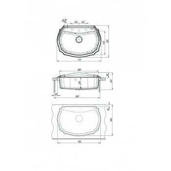ЭМИЛИЯ 770 мойка цвет коричневый FS, (РОССИЯ)