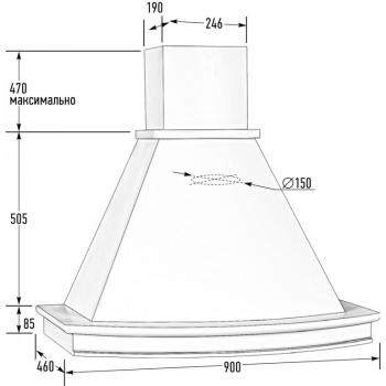 Вытяжка ТРЕНДИ 900 мощ.900 ДУБ/СЛОНОВАЯ КОСТЬ