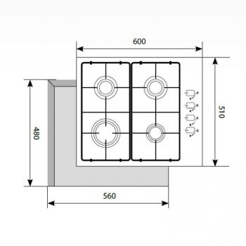 LEX GVS 644-1 IX газовая варочная поверхность