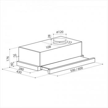 LEX HUBBLE 500(1M) INOX вытяжка