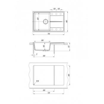 Dr.Gans Smart Оливия 740 мойка цвет терра (302)
