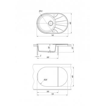 Dr.Gans Smart Виола 740 мойка цвет белый (331)