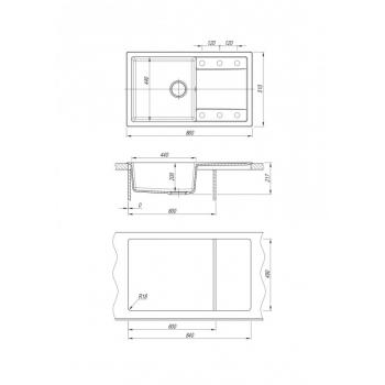 DR.Gans ТЕХНО 860 мойка цвет белый (331) СМс