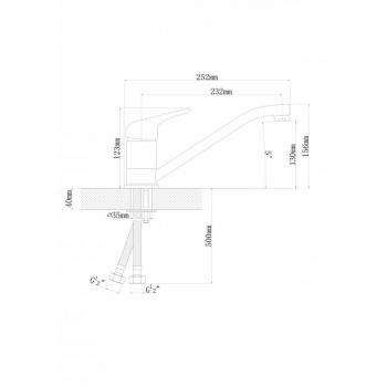 Смеситель Гамма FL цвет антрацит ,