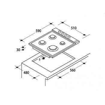 CANDY варочная поверхность газ. CHW60LX