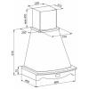 Вытяжка МАРГАРИТА С ДЕКОРОМ 600 мощ 900 ДУБ/БЕЛЫЙ МУАР