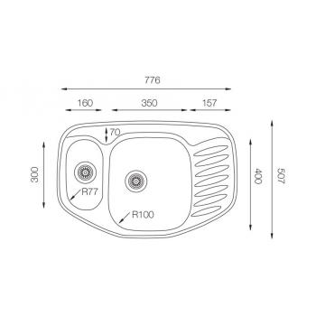 Кухонная мойка TopZero (wellinox) COL776.507 15 -GT8K