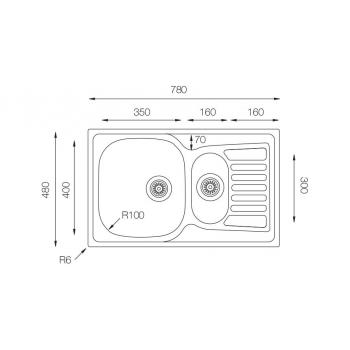 Кухонная мойка TopZero (wellinox) COP780.480 15GT8K