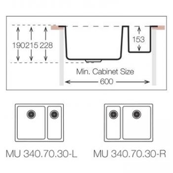 Кухонная мойка TopZero MU340.70.30.GT10K