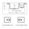 Кухонная мойка TopZero LTL615.500.15.GT8K