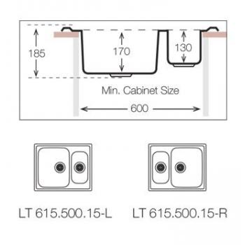 Кухонная мойка TopZero LTL615.500.15.GT8K