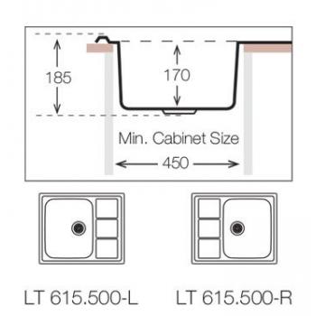 Кухонная мойка TopZero LTL615.500.GT8K