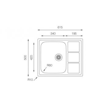 Кухонная мойка TopZero LTP615.500.GT8K